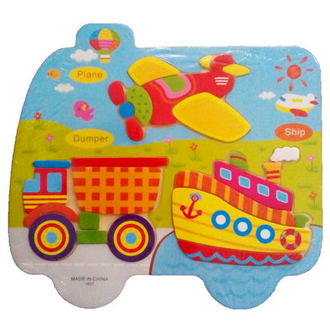 Wooden Kids Puzzle Vehicles