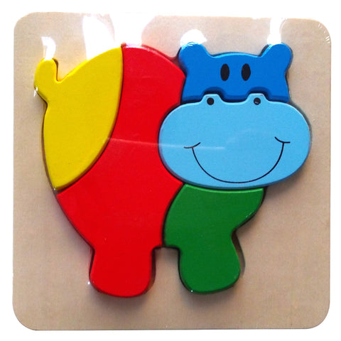 Wooden Puzzle Thick - Hippo