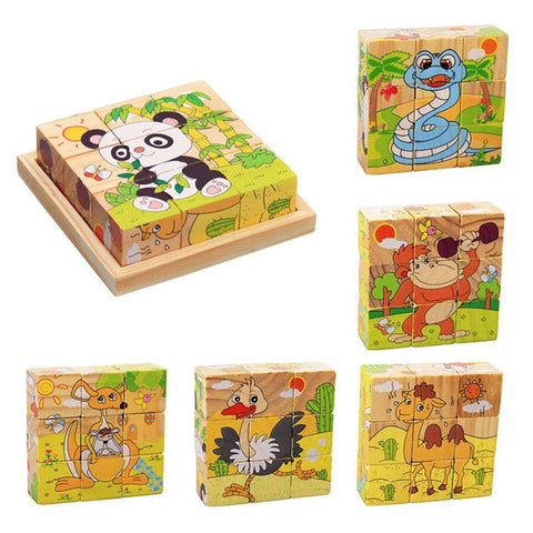 Jungle Animals - Cubical Wooden Puzzle