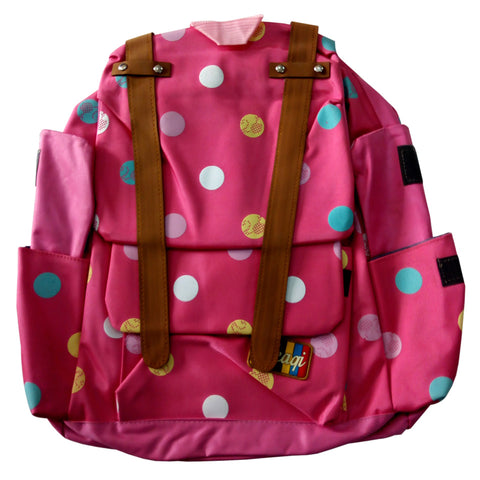 Girls Pink Polka Dots School Bag