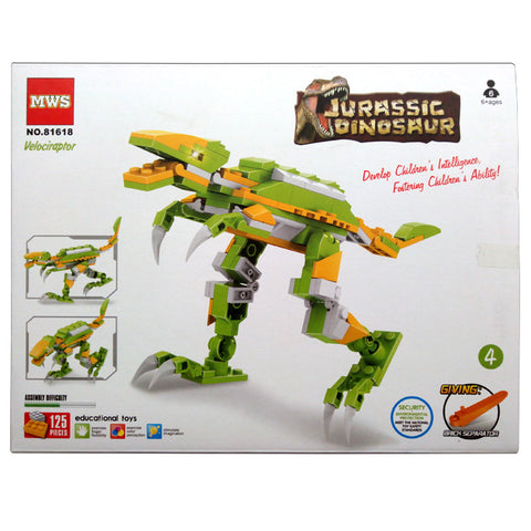 Jurassic Dinosaur - Green Velociraptor Building Blocks