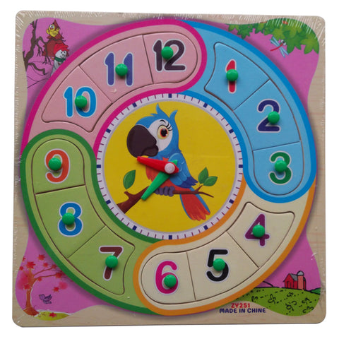 Wooden Puzzle - Time Teaching Parrot