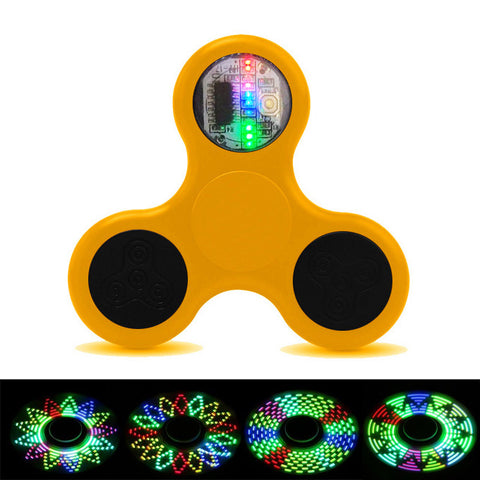 Led Light Fidget Spinner - Multiple Pattern Design - Yellow