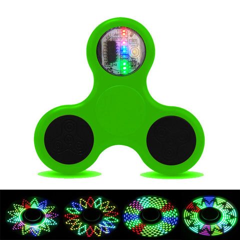 Led Light Fidget Spinner - Multiple Pattern Design - Green