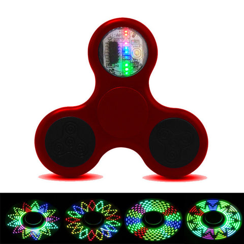 Led Light Fidget Spinner - Multiple Pattern Design - Red