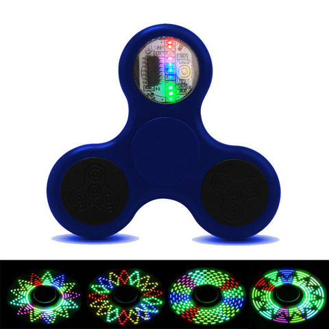 Led Light Fidget Spinner - Multiple Pattern Design - Dark Blue