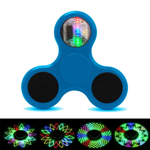 Led Light Fidget Spinner - Multiple Pattern Design - Sky Blue