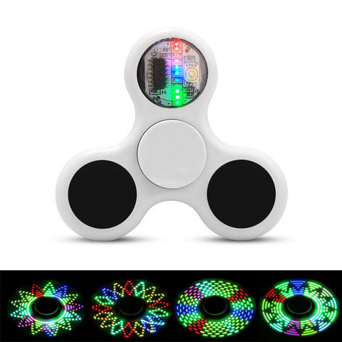 Led Light Fidget Spinner - Multiple Pattern Design - White