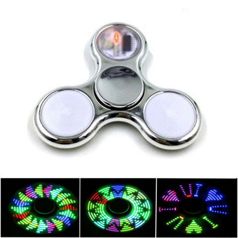 Led Fidget Spinner - 23 Pattern Design - Silver