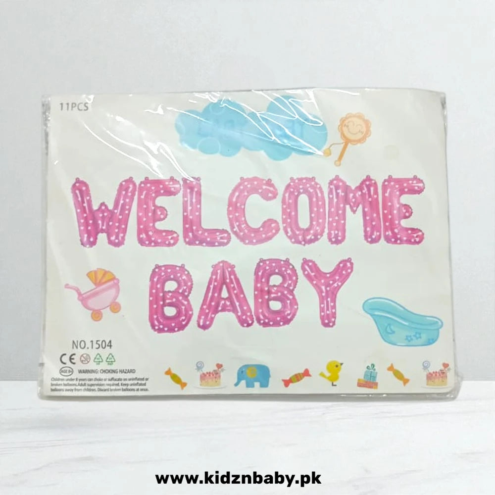 Pink Welcome Baby Alphabet Foil 