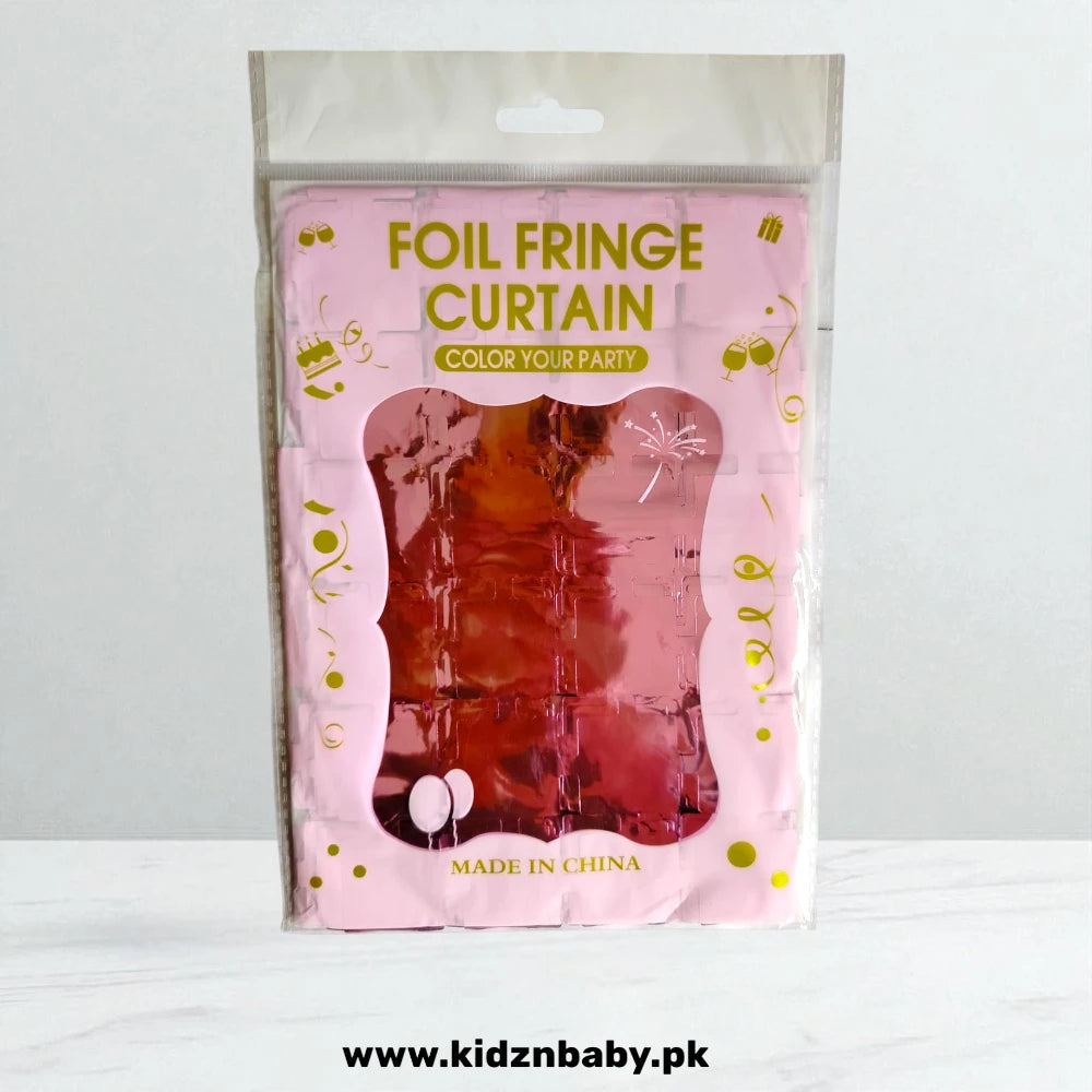Dark Pink square shape foil curtain for wedding and events celebrations