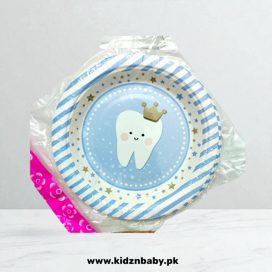  First Tooth Blue Plates Pack of 10 
