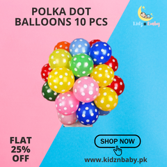 Polka Dot Latex Balloons - 10 Pieces