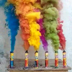 Premium 5-pack of colored smoke emitting fountain bombs for wedding send-offs