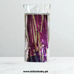 Purple fringe foil curtain for wedding decorations