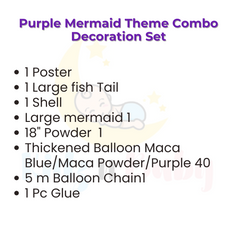 Purple Mermaid Theme Combo Decoration set for Birthday Parties