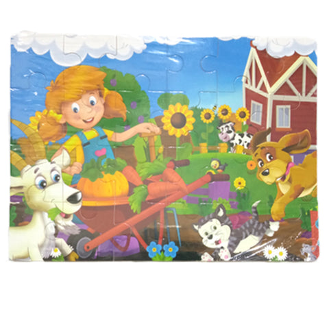 Wooden Jigsaw Girls Farm - 24 Pcs