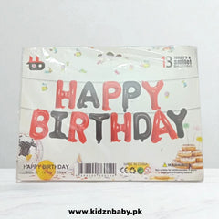 Red Black Happy Birthday Letter Banner