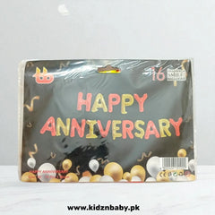 Happy Anniversary Red Gold Letter Foil Balloons