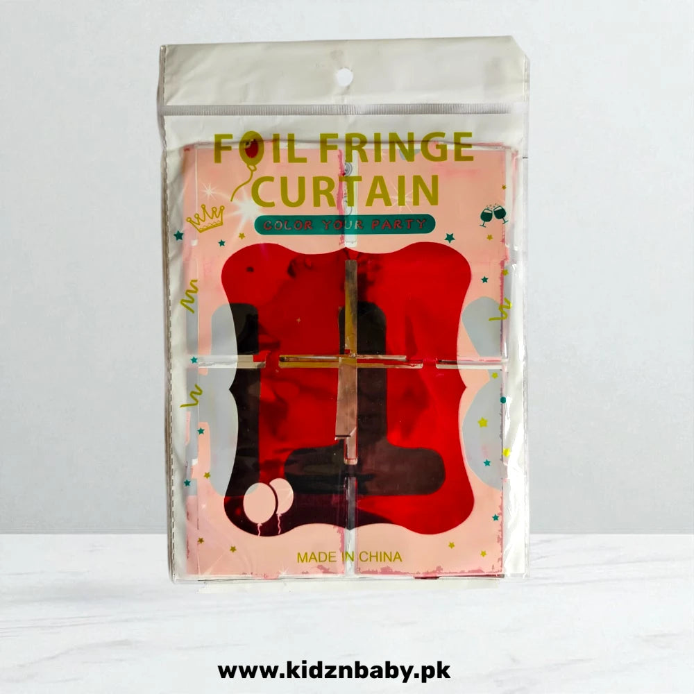 Red Printed Square Shape Foil Curtain for Stylish Event Setup