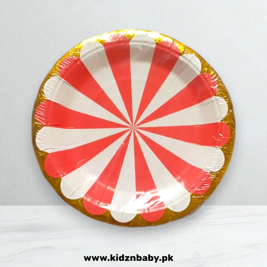 Red Sunburst Disposable Plates (Pack of 10)