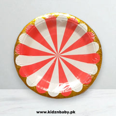Red Sunburst Disposable Plates (Pack of 10)