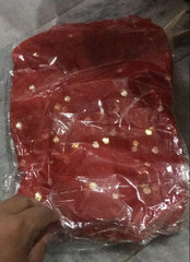 Red Decorated Net curtain