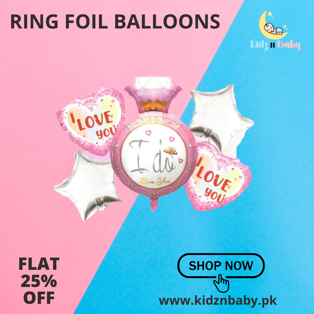 Ring Foil Balloons Set 5 Pieces - Perfect Foil Balloons for Parties