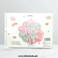 Rose Gold and Silver 14 Pieces Confetti Heart and Star Foil Balloons for Party & Event Decoration