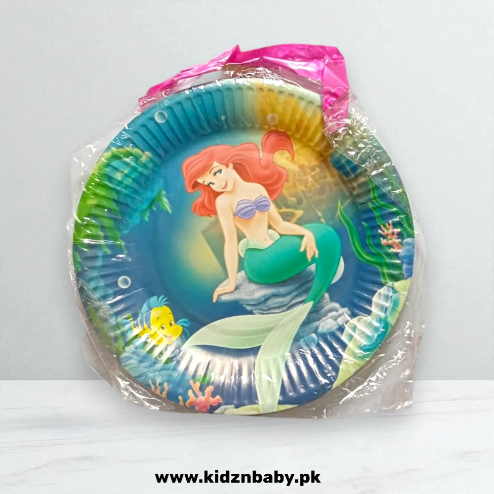 Mermaid theme disposable paper plates for party tableware (Pack of 10)