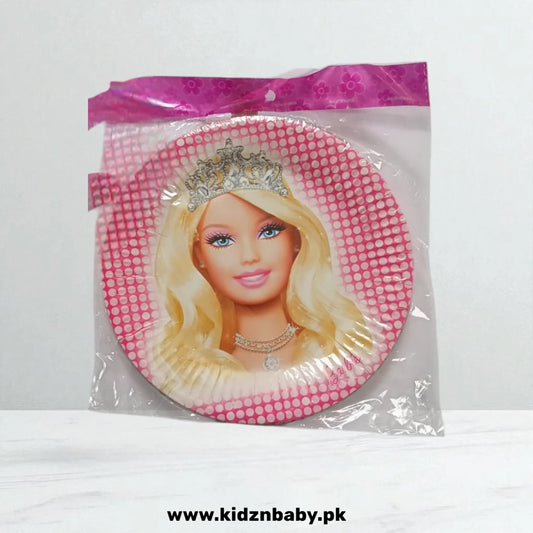 Barbie theme disposable paper plates in pink for a girl's stylish party (Pack of 10)