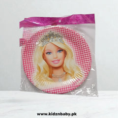 Barbie theme disposable paper plates in pink for a girl's stylish party (Pack of 10)