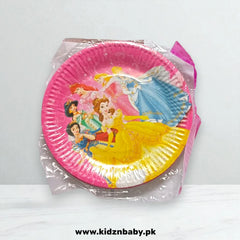 Princess theme disposable paper plates with castle and tiara designs (Pack of 10)