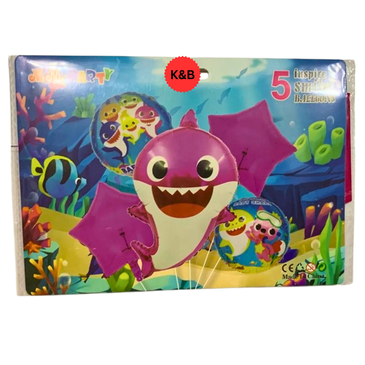 Baby Shark Theme Party Balloons Set (5 Pcs) | Kidz N Baby