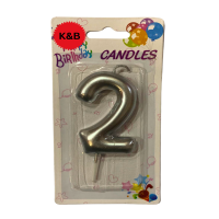 Silver Cake Number Candle