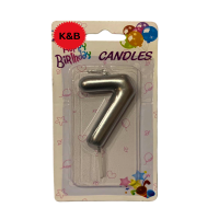 Silver Cake Number Candle