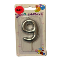 Silver Cake Number Candle