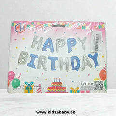Silver Blue Happy Birthday Foil Balloon
