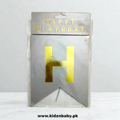 Silver Happy Birthday Banner for Party Supplies in Pakistan