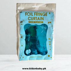 Sky Blue Square Shape Foil Curtain for Baby Shower Decoration