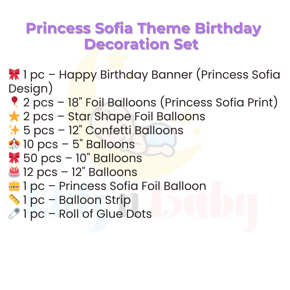 Sofia Theme Combo Decoration set for event Celebrations