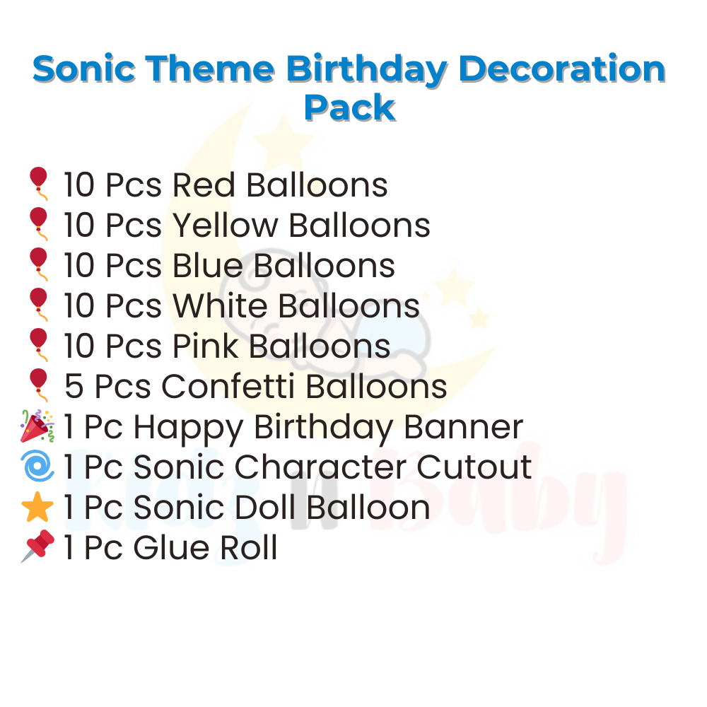 Sonic Theme Combo Decoration set for kids parties
