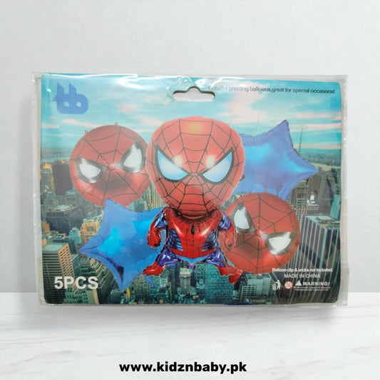 Spiderman Baby Theme Foil Balloons Set – 5 Pieces for Birthday Decoration