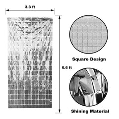 Square Shape Foil Curtain Backdrop for Parties and Events