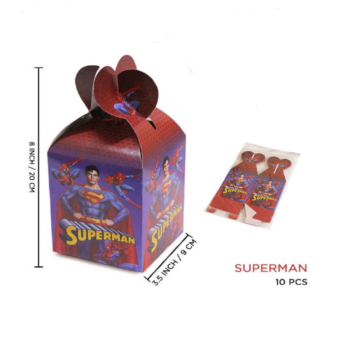 Superman Candy Box featuring iconic cartoon characters for party favors