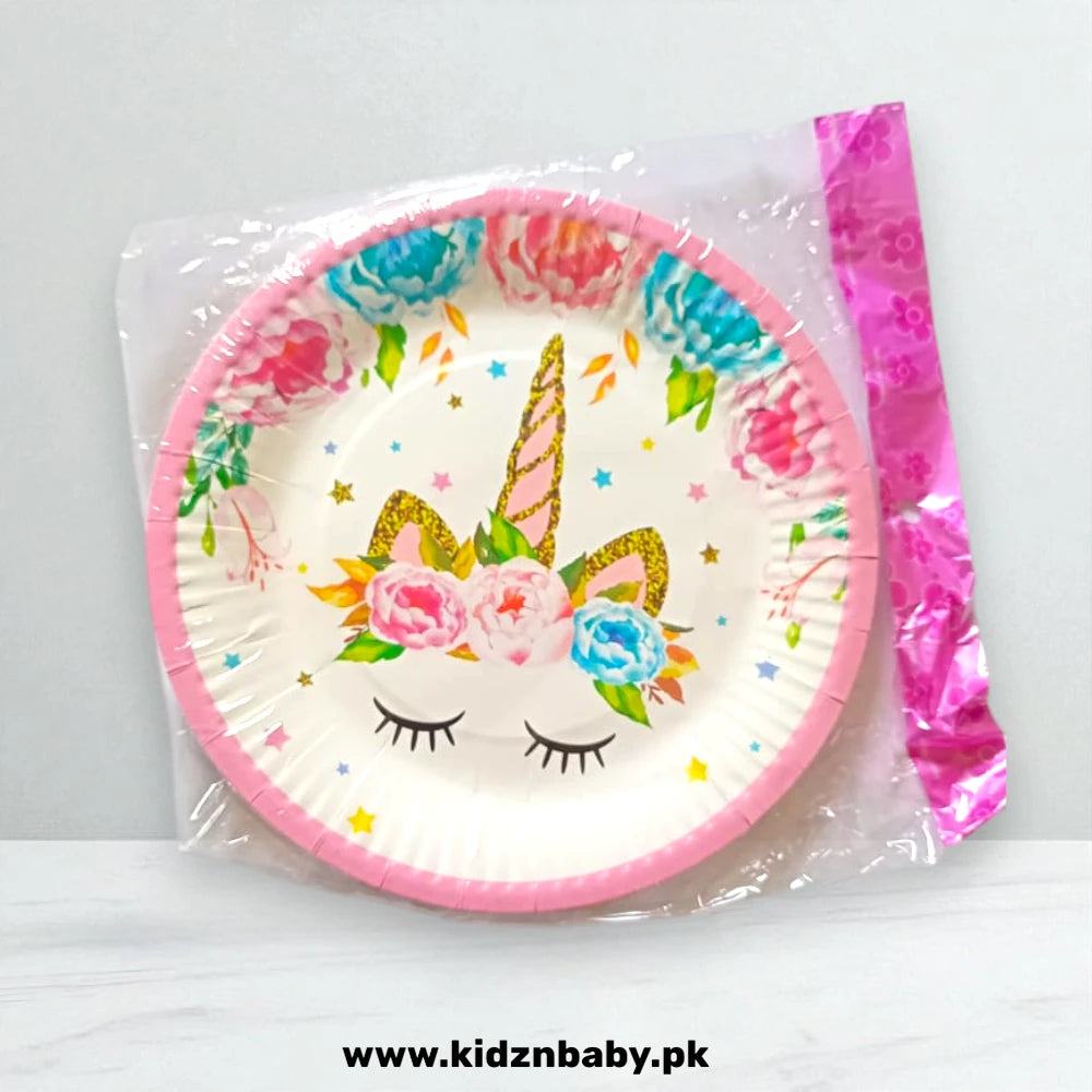 Unicorn Face Party Plates Pack of 10 |Birthday Tableware for Girls