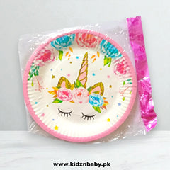 Unicorn Face Party Plates Pack of 10 |Birthday Tableware for Girls