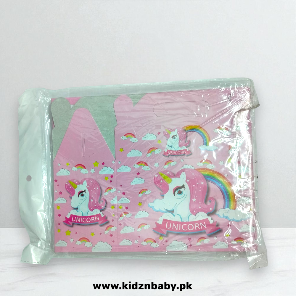 Unicorn theme rectangle party favor boxes for treats and small gifts (10 pack)