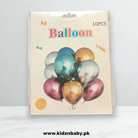 Metallic Multicolor Balloons Set (Pack of 10)