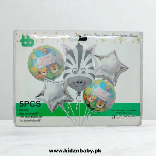 Zebra Jungle New Theme Birthday Party Balloons 5 Pcs